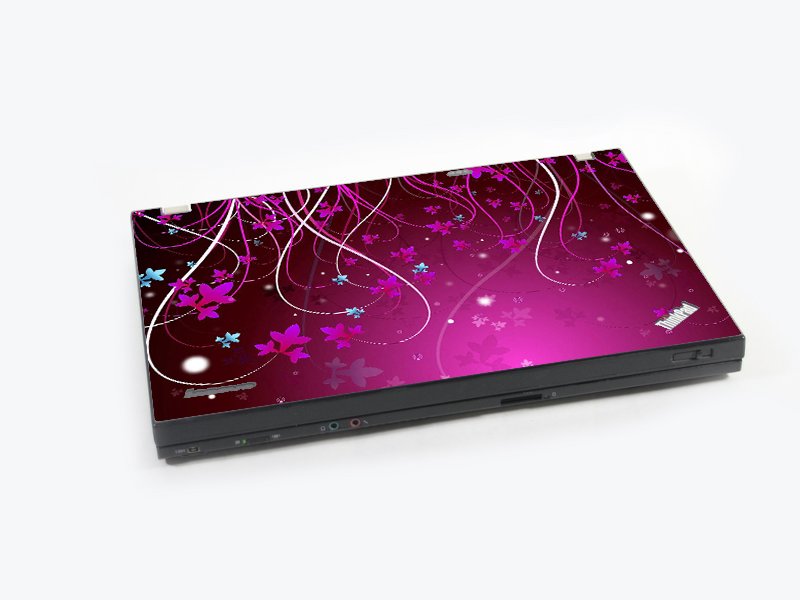 ThinkPad T500 PINK BLUE FLOWERS Laptop Skin