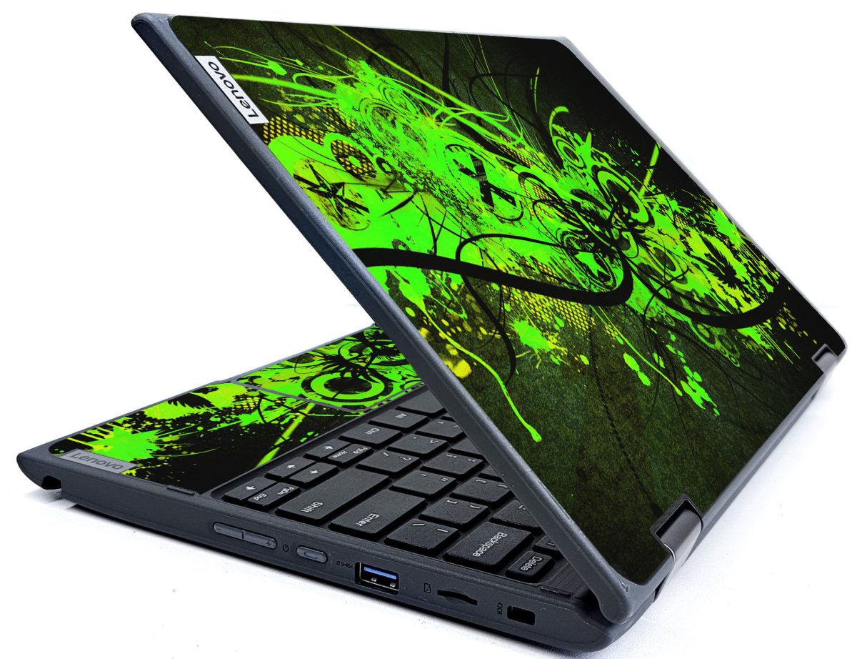 IBM/Lenovo ThinkPad 300e G2 GRAFFITI GREEN Laptop Skin