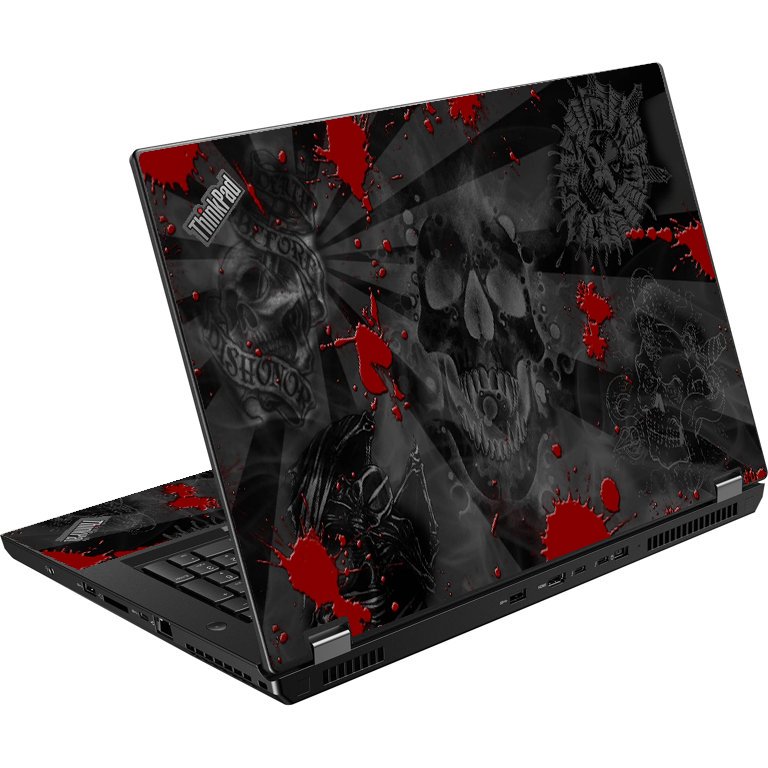 ThinkPad P73 G1 BLACK SKULLS RED Laptop Skin