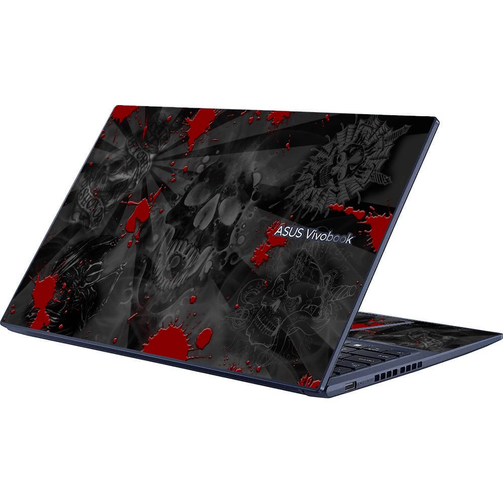 Vivobook F1502Z BLACK SKULLS RED Laptop Skin