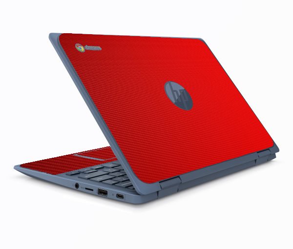 HP ProBook X360 11 G3 EE RED CARBON FIBER Laptop Skin
