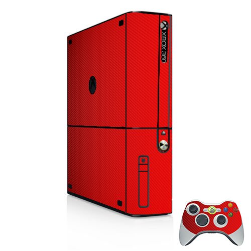 Microsoft Xbox 360E RED CARBON FIBER Console Skin