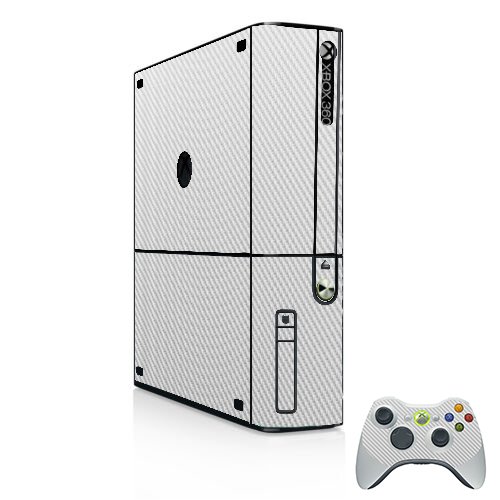 Microsoft Xbox 360E WHITE CARBON FIBER Console Skin