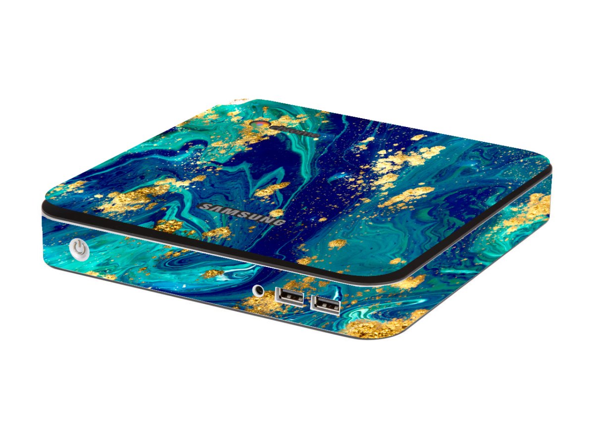 Samsung Chromebox XE300M22 BLUE AND GOLD MARBLE Laptop Skin