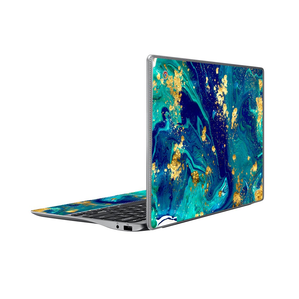 Samsung Chromebook XE500C12 BLUE AND GOLD MARBLE Laptop Skin