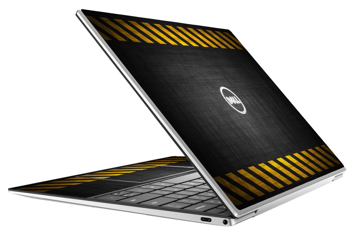 Dell XPS 13 9310 BLACK CAUTION BORDER Laptop Skin