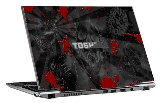 Toshiba Z930 BLACK SKULLS RED Laptop Skin