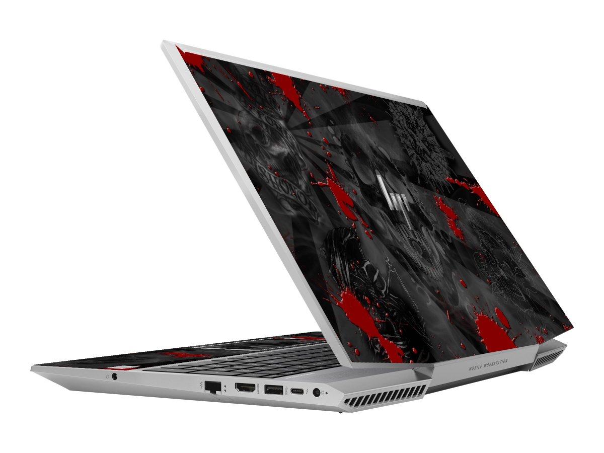 HP ZBook 15V G5 Mobile Workstation BLACK SKULLS RED Laptop Skin