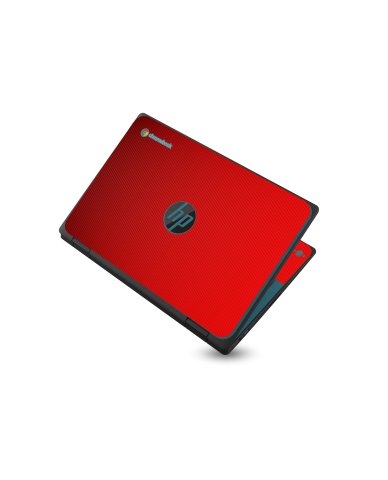 HP Chromebook X360 11 G3 EE RED CARBON FIBER Laptop Skin