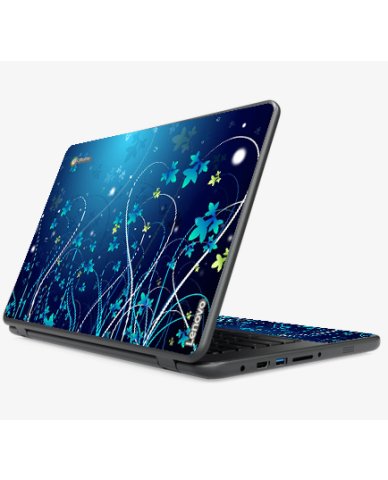 IBM/Lenovo Chromebook 100e BLUE FLOWERS Laptop Skin