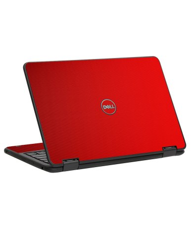 Dell Chromebook 11 5190 2-in-1 RED CARBON FIBER Laptop Skin