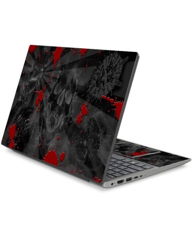 IdeaPad S340-151WL BLACK SKULLS RED Laptop Skin