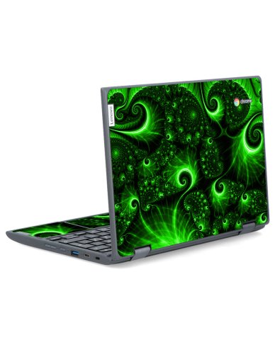IBM/Lenovo Chromebook 300e G2 AST GREEN SWIRLS  Laptop Skin