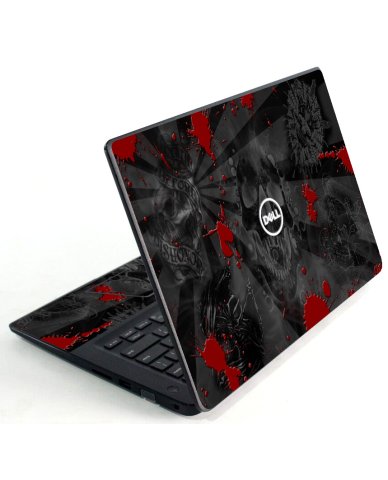 Dell Latitude 3400 BLACK SKULLS RED Laptop Skin