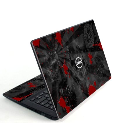 Dell Latitude 3420 BLACK SKULLS RED Laptop Skin