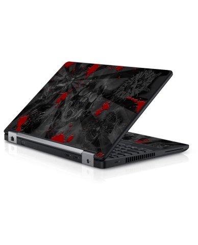 Dell Precision 3510 3520 3530 BLACK SKULLS RED Laptop Skin