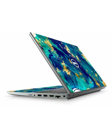 Dell Latitude 5520 / 5521 BLUE AND GOLD MARBLE Laptop Skin