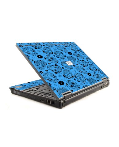 Crazy Blue Sugar Skulls HP Compaq 6910P Laptop Skin
