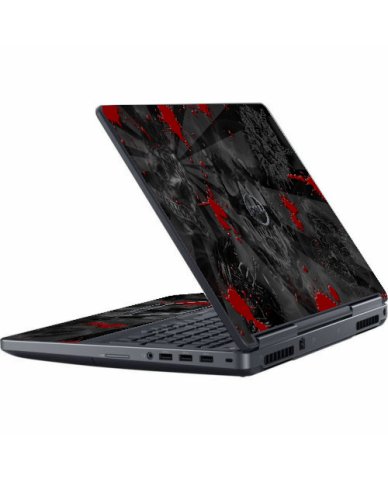 Dell Precision 7710 / 7720 BLACK SKULLS RED Laptop Skin