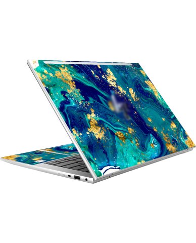 HP EliteBook 845 G9 BLUE AND GOLD MARBLE Laptop Skin
