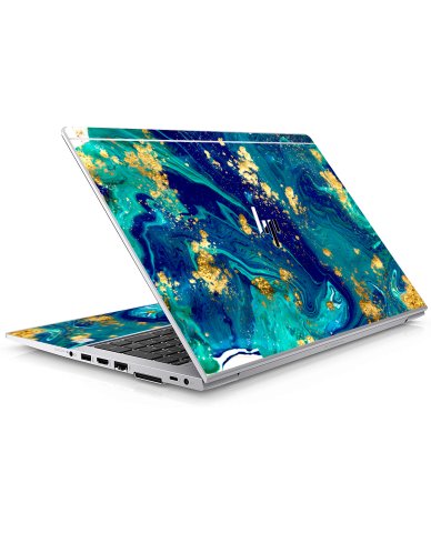 HP EliteBook 850 G5 / G6 BLUE AND GOLD MARBLE Laptop Skin