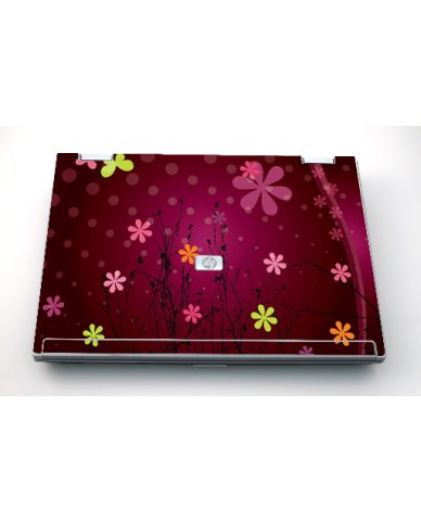 HP Compaq 8530P RETRO PINK FLOWERS Laptop Skin