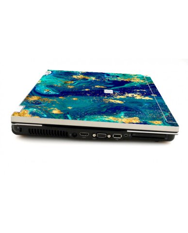 HP EliteBook 8530W BLUE AND GOLD MARBLE Laptop Skin