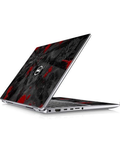 Dell Latitude 9420 BLACK SKULLS RED Laptop Skin