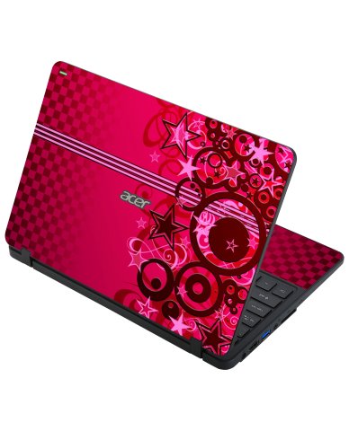 Acer Travelmate B117-M PINK GRUNGE STARS Laptop Skin