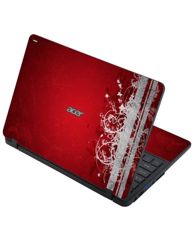 Acer Travelmate B117-M RED GRUNGE Laptop Skin