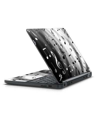BLACK & WHITE MUSIC NOTES DELL LATITUDE E5470 SKIN
