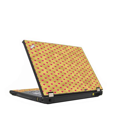 Gold Pink Hearts IBM Lenovo ThinkPad T430 Laptop Skin