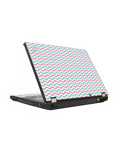 Pink Teal Chevron Waves IBM Lenovo ThinkPad T430s Laptop Skin