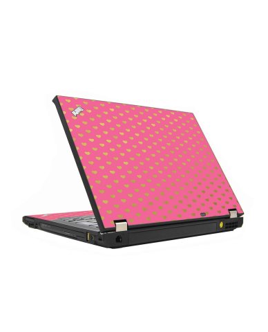 Pink With Gold Hearts IBM Lenovo ThinkPad T430s Laptop Skin