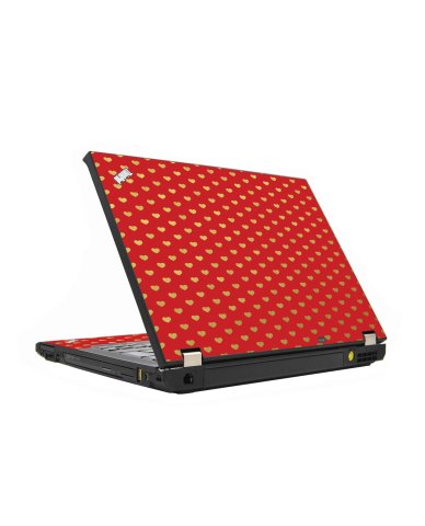 Red Gold Hearts IBM Lenovo ThinkPad T430s Laptop Skin
