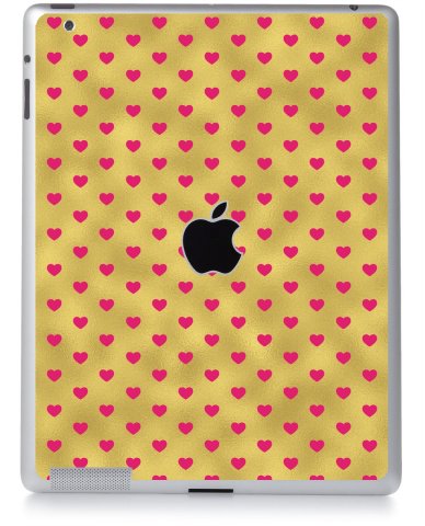 GOLD PINK HEARTS Apple iPad 3 A1416 SKIN