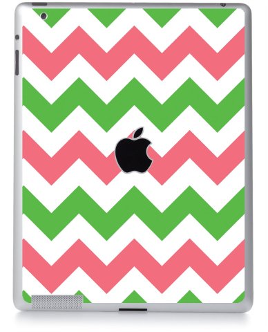 GREEN PINK CHEVRON Apple iPad 2 A1395 SKIN