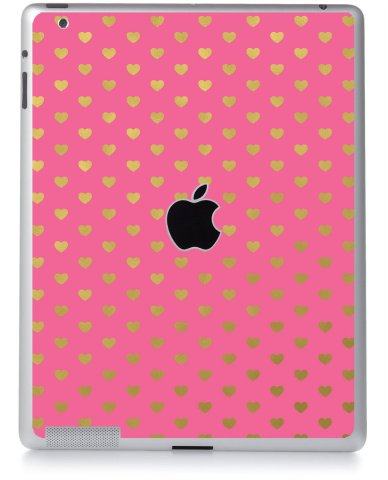PINK GOLD HEARTS Apple iPad 4 A1458 SKIN