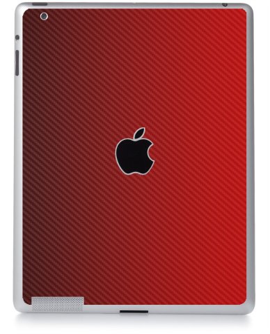 RED TEXTURED CARBON FIBER Apple iPad 3 A1416 SKIN