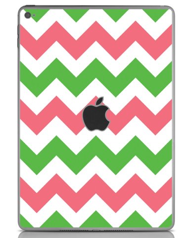 GREEN PINK CHEVRON Apple iPad Air 2 A1566 SKIN