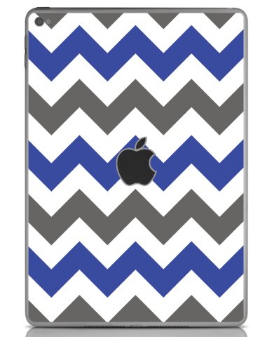 GREY BLUE CHEVRON Apple iPad Air 2 A1566 SKIN