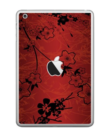 RETRO RED FLOWERS Apple iPad Mini A1432 
SKIN