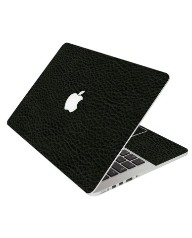 BLACK LEATHER MacBook Pro 12 Retina A1534 Laptop Skin