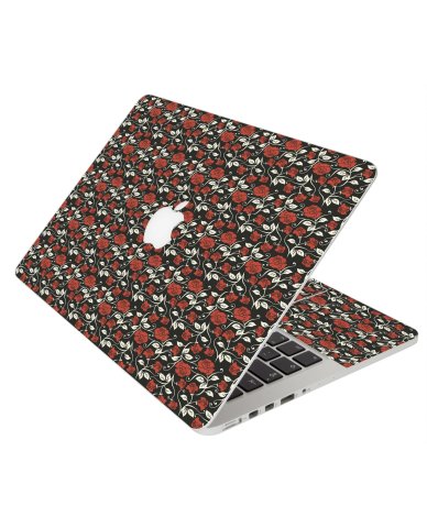 BLACK RED ROSES MacBook Pro 12 Retina A1534 Laptop Skin