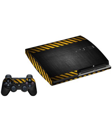 BLACK CAUTION BORDER PLAYSTATION 3 GAME CONSOLE SKIN