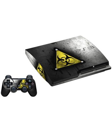 BLACK CAUTION PLAYSTATION 3 GAME CONSOLE SKIN