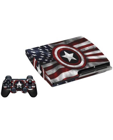 CAPTAIN AMERICA FLAG PLAYSTATION 3 GAME CONSOLE SKIN