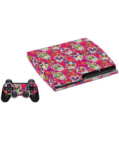 PINK SUGAR SKULLS PLAYSTATION 3 GAME CONSOLE SKIN