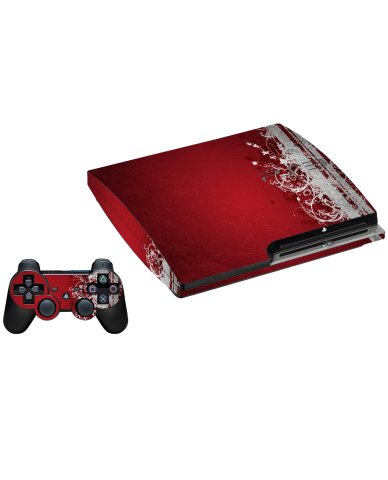 RED GRUNGE PLAYSTATION 3 GAME CONSOLE SKIN