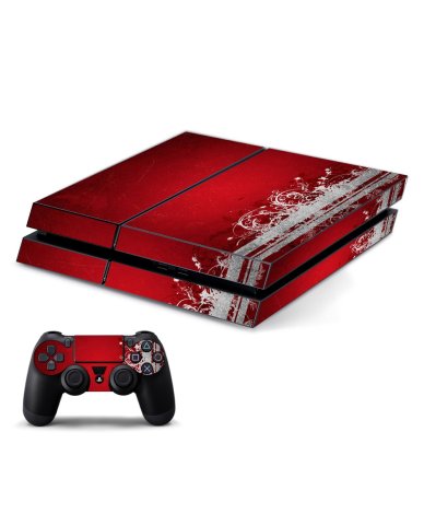 RED GRUNGE PLAYSTATION 4 GAME CONSOLE SKIN
